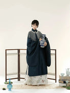 Ming Dynasty Pastel Mint Garden Print Robe & Mamianqun | Late Autumn 晚秋