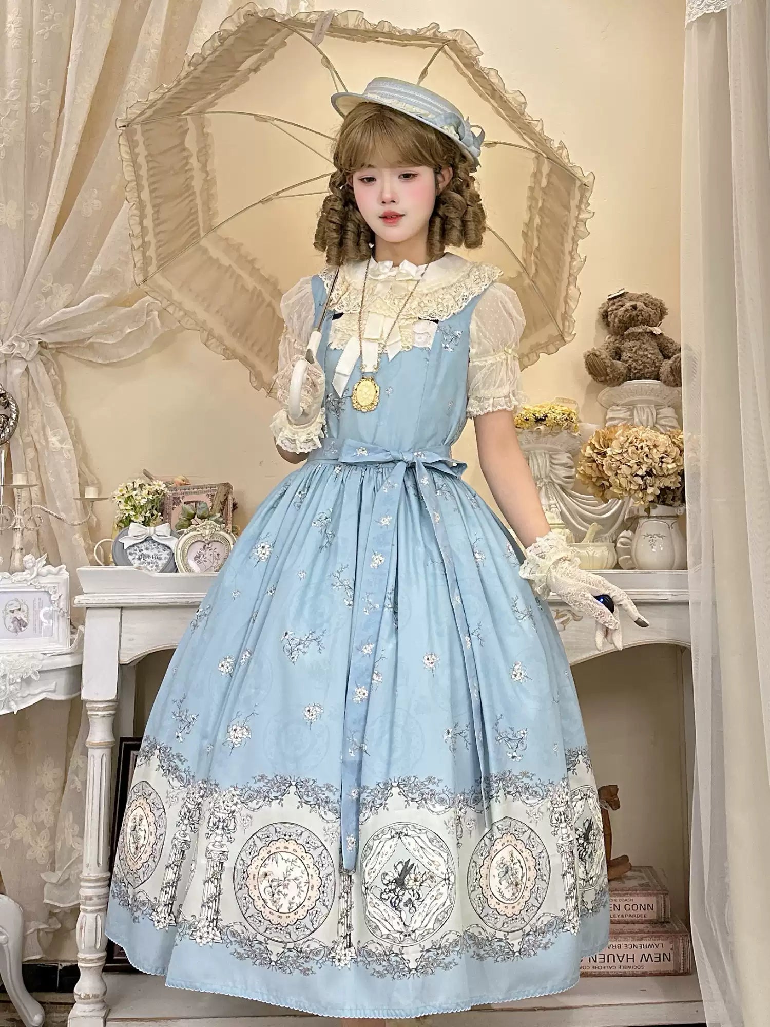 Small Porcelain Plate - Classic Lolita JSK Printed Dress