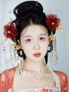 Hair Clips: Crimson Rose