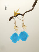 Floating Maple Velvet Flower Earrings | Hanfu Jewelry