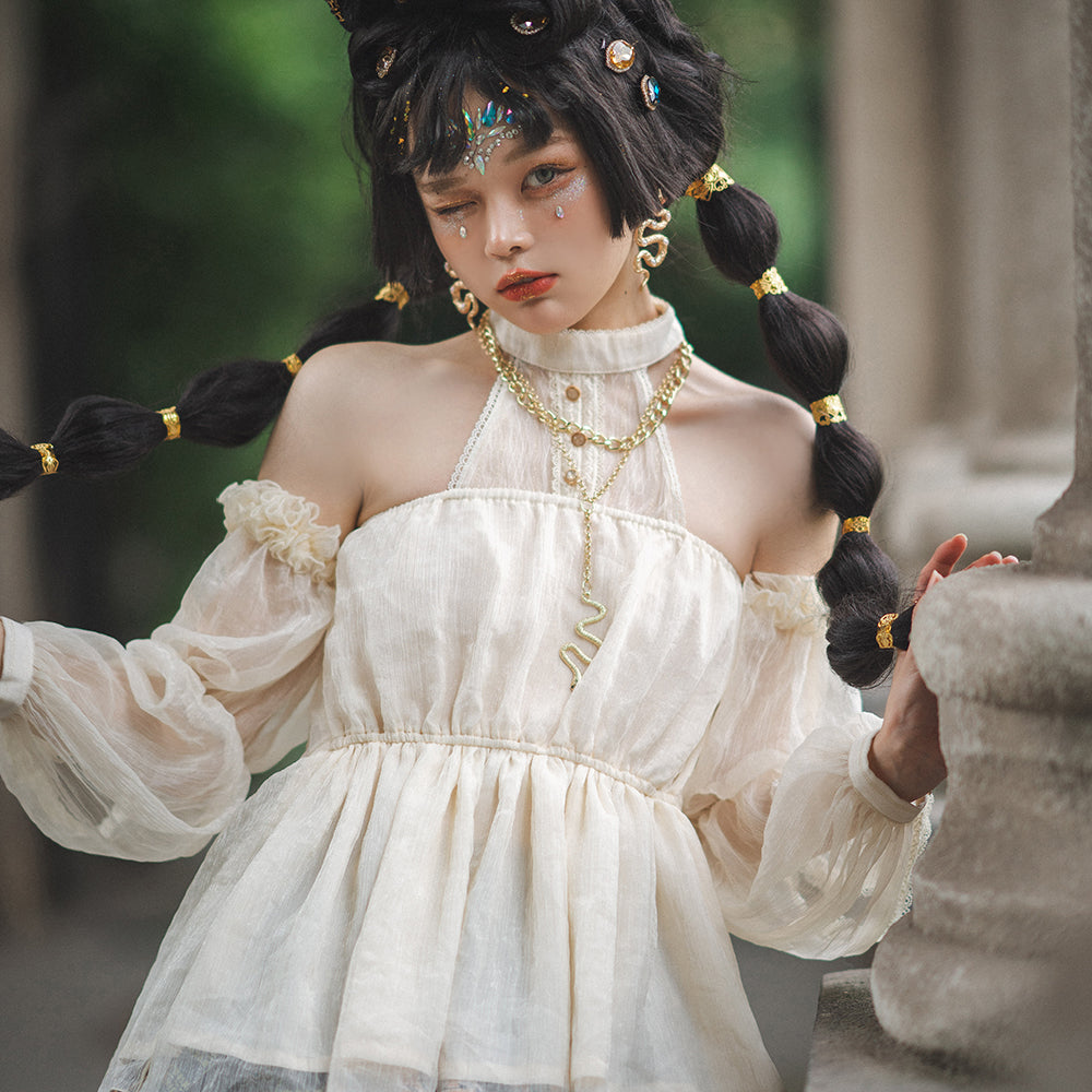 Dusk Bester - Egyptian Lolita Halter Attached Sleeve Blouse