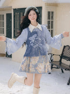 Ming Dynasty Modern Hanfu Bijia and Mini Mamianqun - Snow and Frost Cat 雪霜猫猫