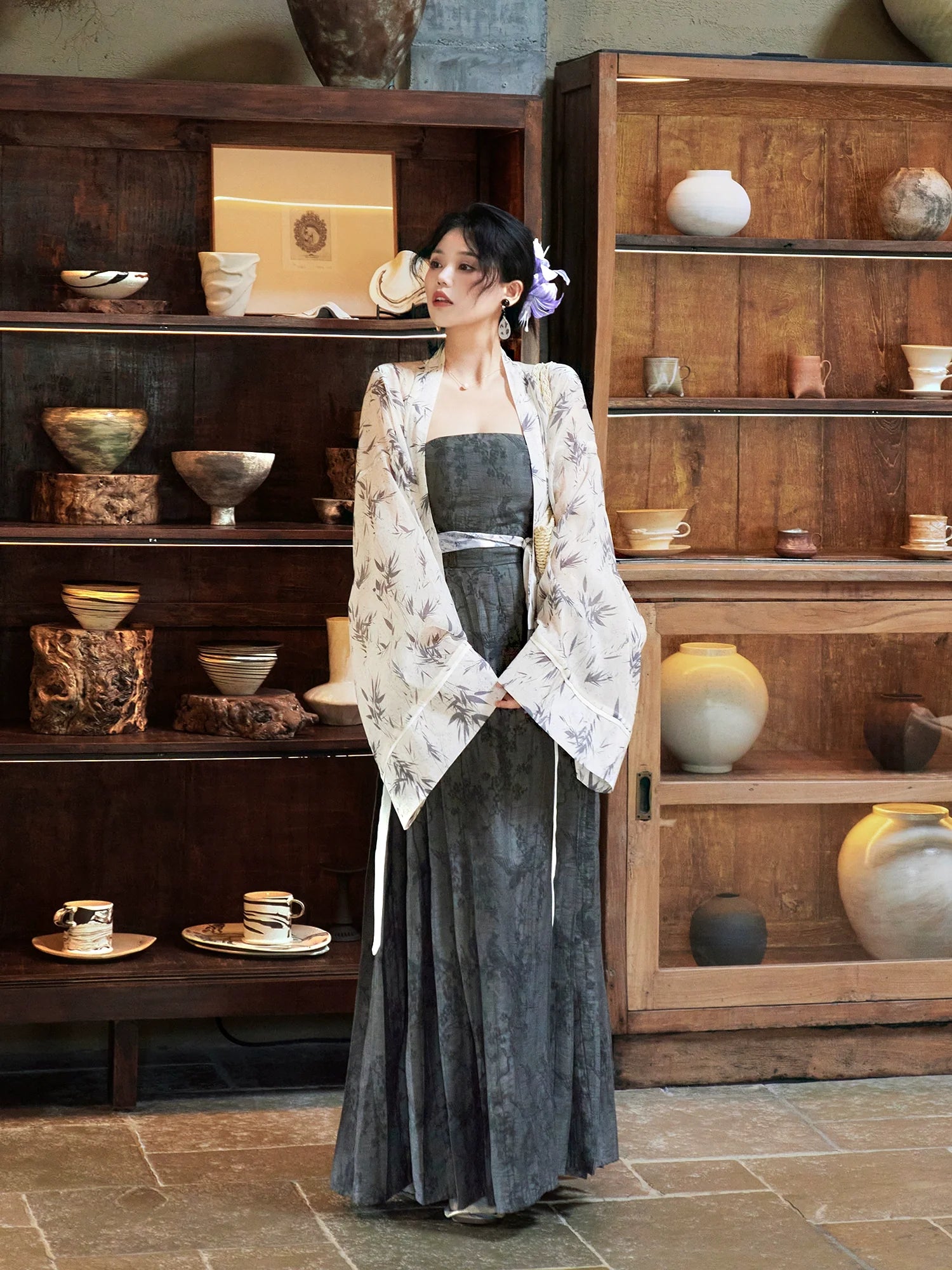 Xiaoxiang Bamboo 潇湘竹 - New Chinese Style Wei Jin Pleated Summer Dress Outfit