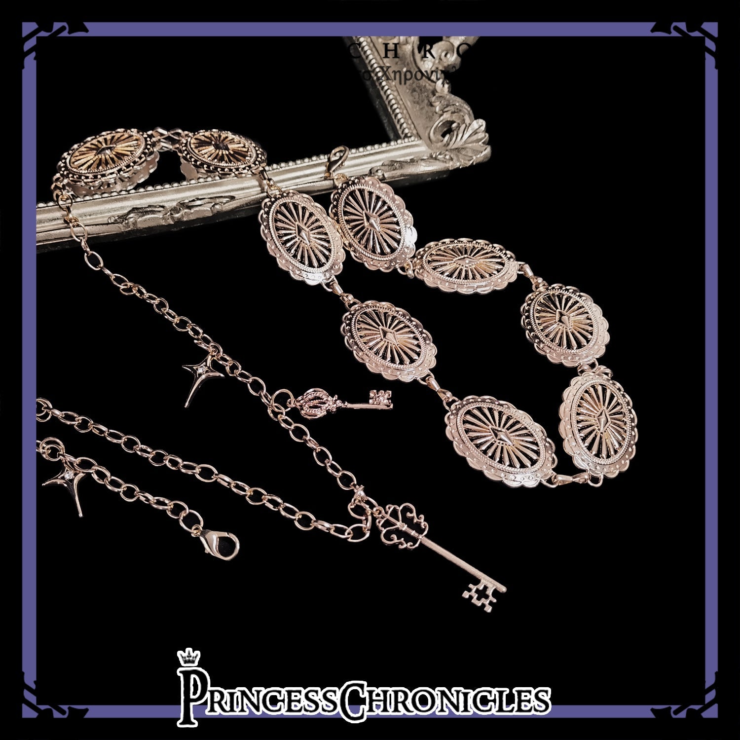 Rabbit Hunting White Moonlight - Retro Gothic Lolita Metal Waist Chain
