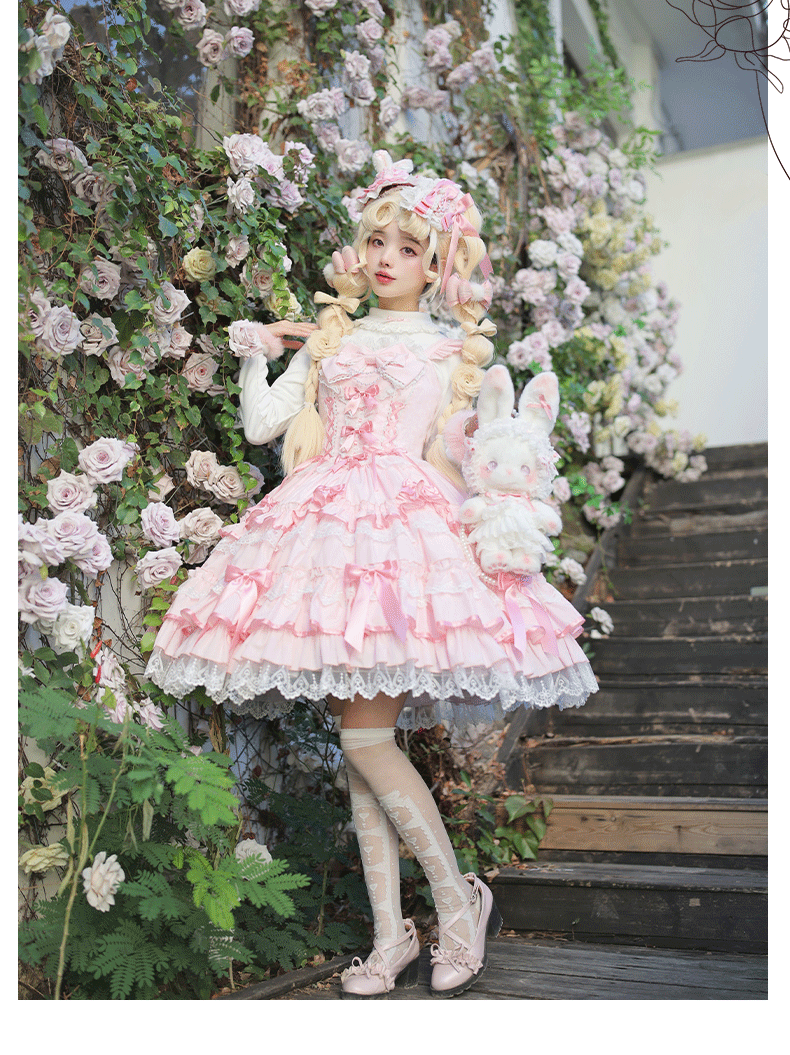 Love Notebook - Old School Lolita JSK, Doll Tiered Skirt and Lace