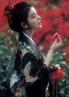 Midnight Peony | 2-Piece Asian Kimono (午夜牡丹)