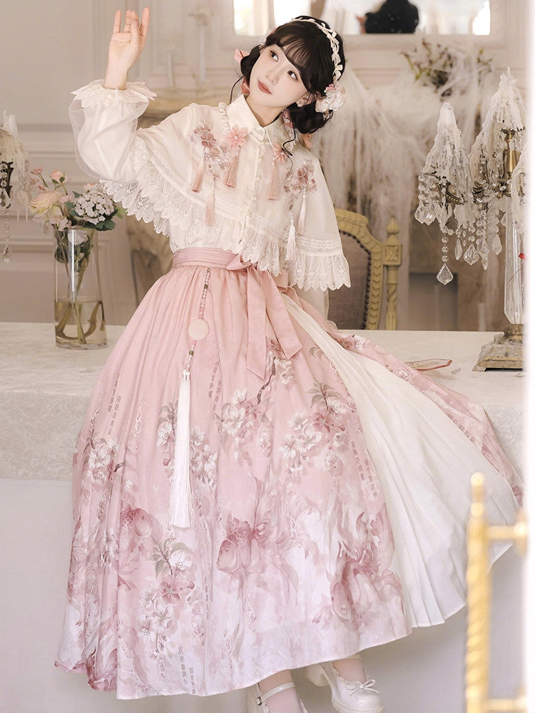 Neo Chinese Spring Flower Festival Hanfu | Cherry Blossom Rain 樱花雨