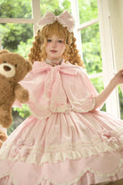 Vintage Petal Rabbit - Pure Cotton Kawaii Lolita Cape With Rabbit Ear Hood