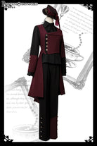 Red and Black - Retro Ouji Lolita Handsome Black Pants