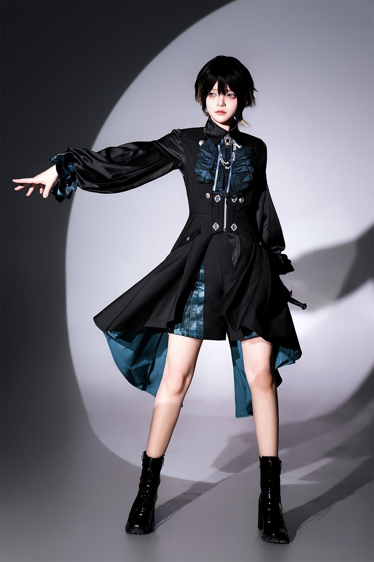 Mystique Melody - Ouji Lolita Irregular Shirt and Long Vest Set