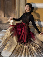 Festive Hanfu Mamianqun for Engagement, Tea Ceremony or Chinese New Year - Moon Over the River 月生春江 (Preorder)