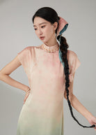 Mountain Shadow | Blush Gradient Modern Qipao (岫影)