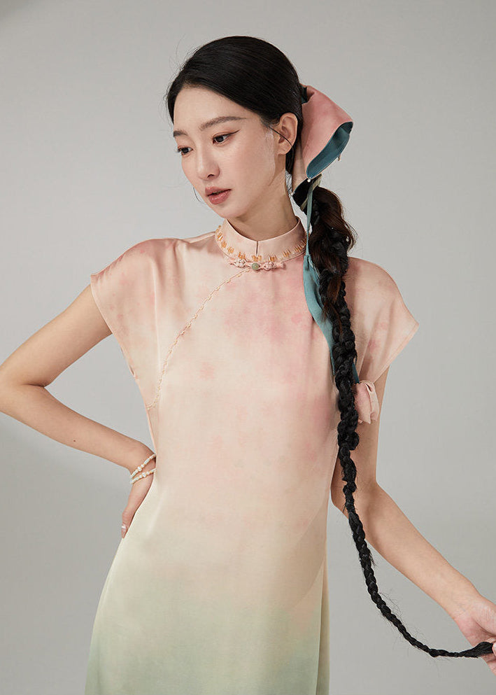 Mountain Shadow | Blush Gradient Modern Qipao (岫影)