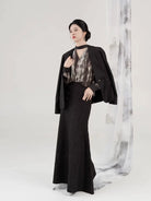 New Chinese Style Women Tailored Blazer Coat, Long Sleeve Shirt & Gold Button Mermaid Skirt - Jiangpu 江浦 (Preorder)