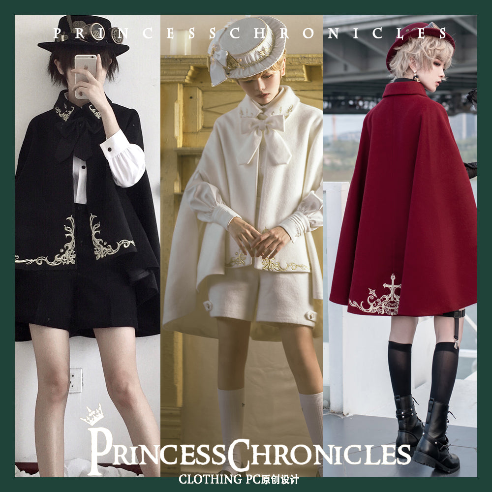 Medieval Ouji Lolita Embroidered Cape