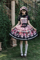 Dark Berry Fairytale - Cotton Sweet Lolita Strawberry Printed OP & JSK Dress