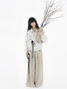 New Chinese Style Coat and Wide Leg Pants - Xuanci 玄刺