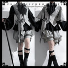 Rabbit Hunting Glacier Gray - Vintage Lolita Grey Coat Kawaii Rabbit Ear Set