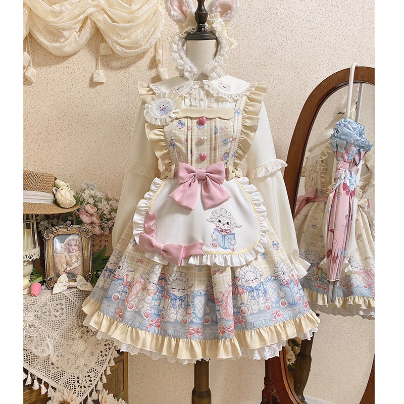 Goat Baa Bedtime Story - SheepPrint Kawaii Lolita JSK