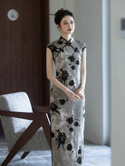 Sleeveless Floral Long Cheongsam | Haifu