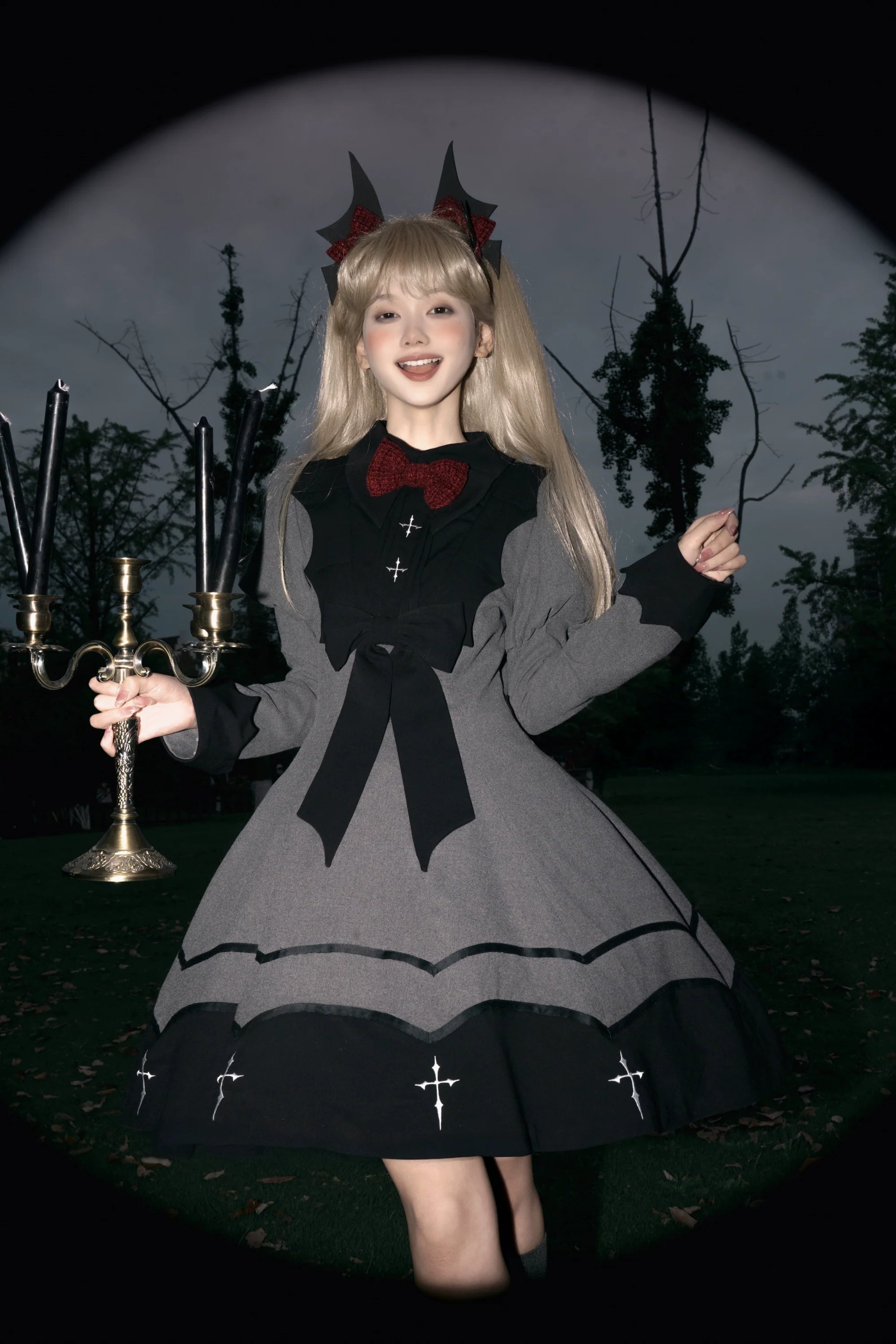Vampire Princess - Bat-Inspired Halloween Gothic Lolita OP Dress