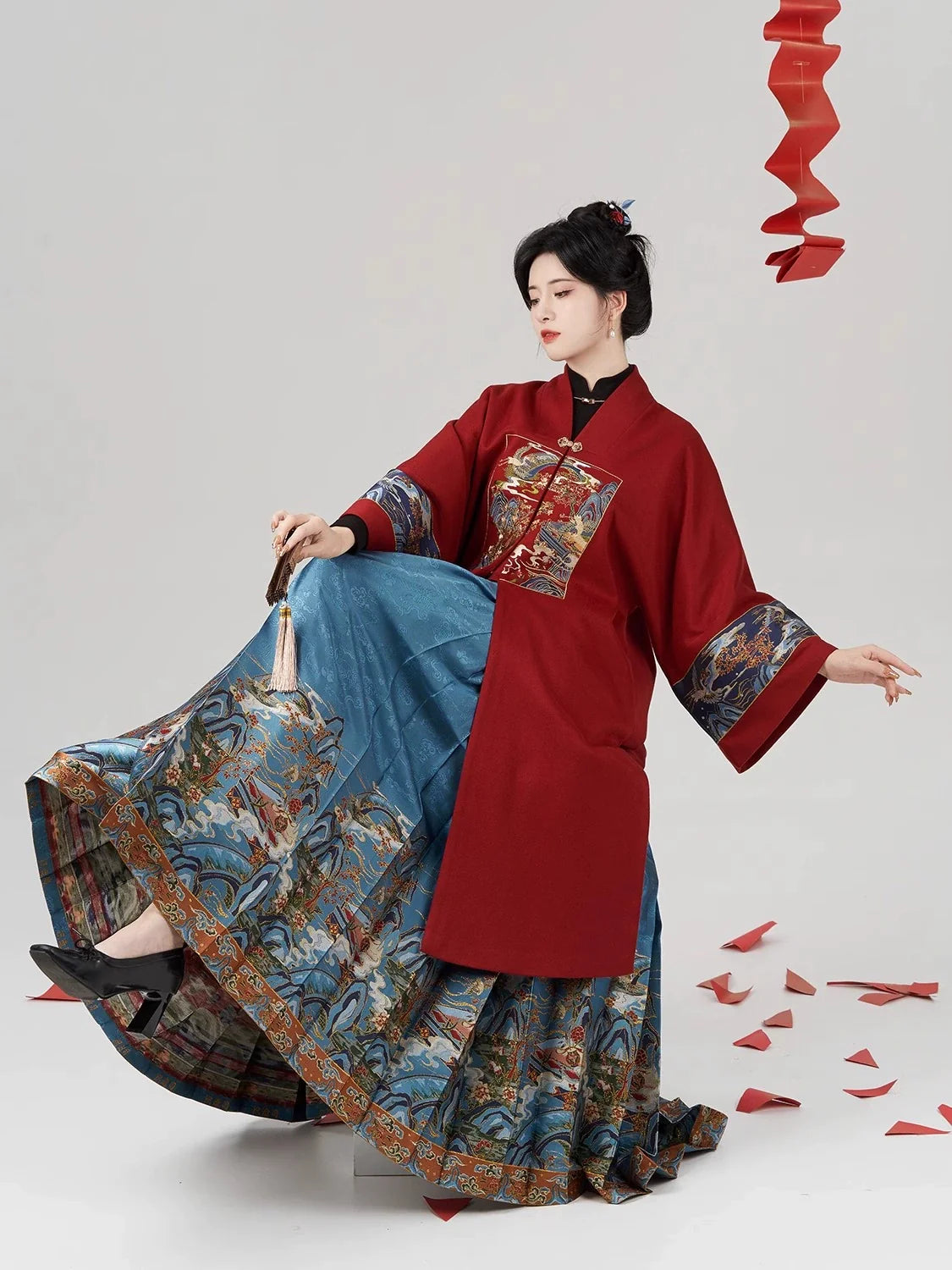 Ming Dynasty Modern Hanfu Mamianqun Outfit - Fairy Feathers 仙羽