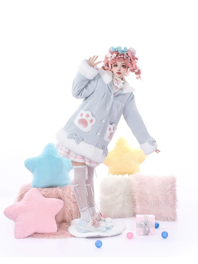 Calico Cat - Kawaii Lolita Plush Coat Lovely Warm Winter Coat