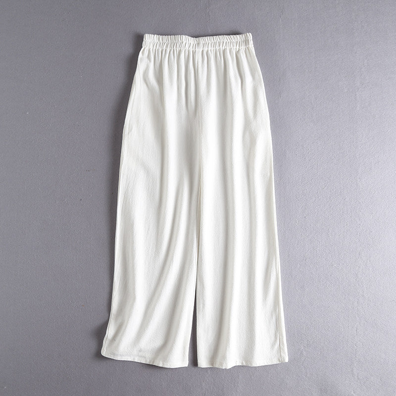 Ji Jian 极简 Minimalist Unisex Pure Cotton & Hemp Wide Straight Leg Pants