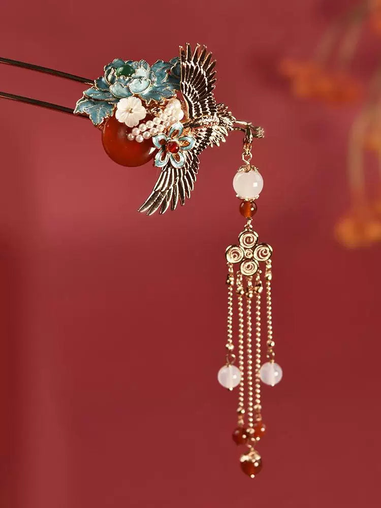 Oriental Crane Hair Stick | Ancient Chinese Hair Accessory