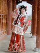Celadon - Late Qing Dynasty Han Lady Outfit for Autumn and Winter