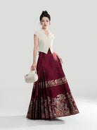 New Chinese Style Women's V Neck Top - Yinyue 吟月 (Preorder)