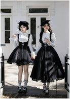 Monochrome Sonata - Classic Lolita Bust-supporting JSK Set, Piano Inspired