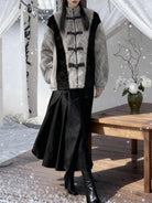 New Chinese Style Faux Rabbit Fur Jacket - Golden Bamboo Leaf 金竹叶 (Preorder)