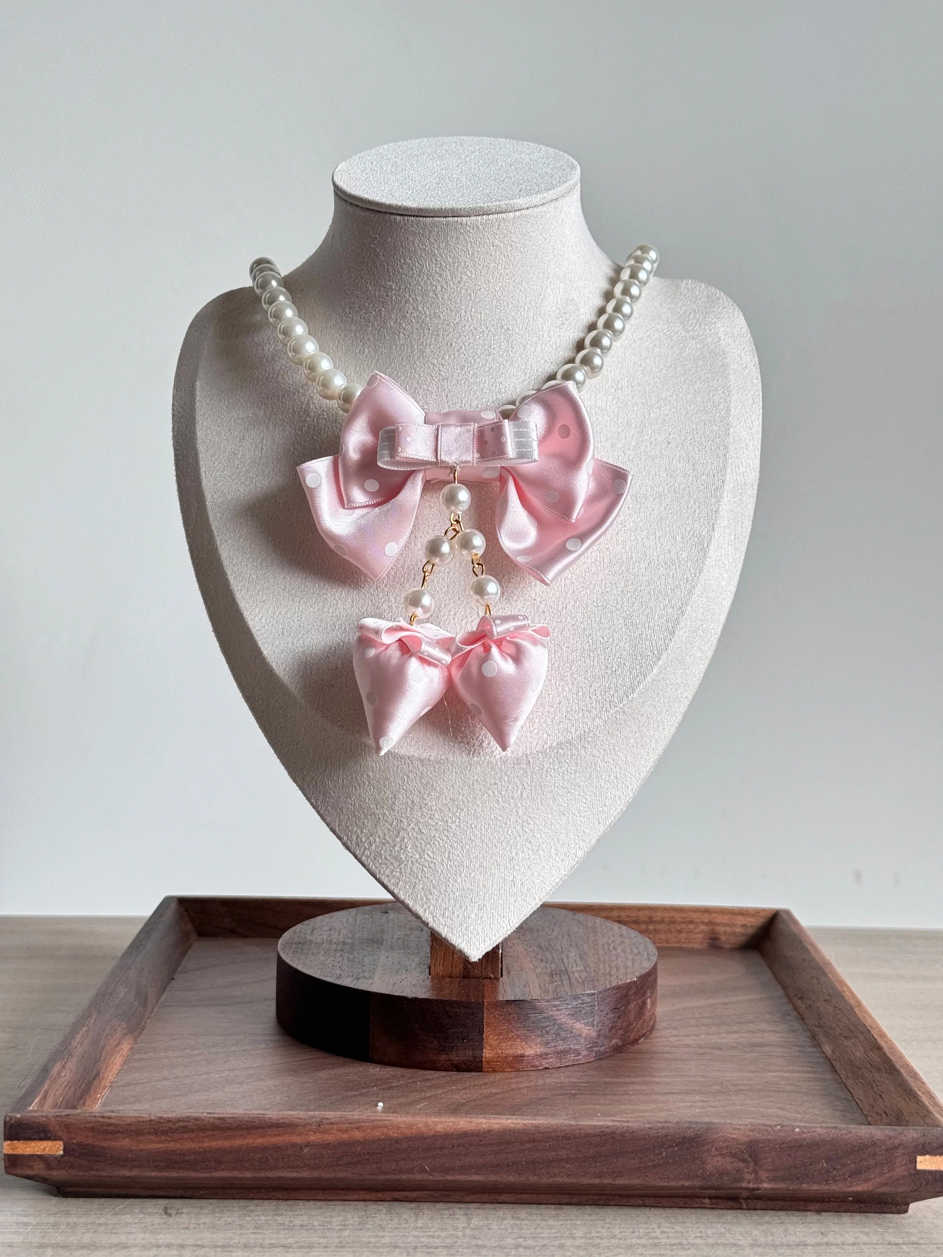 Sweet Lolita Pearl Necklace, Strawberry Pendant