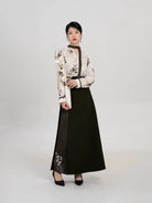 Song Dynasty Modern Hanfu Set with Long Sleeve Top and Spiral Skirt - Fumei 赋梅 (Preorder)