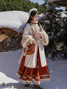Ming Dynasty and Zhuang Ethnic Inspired Hanfu Crew Neck Jacket - Yunzhongge 云中歌