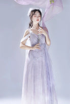 Han Lolita Dress Side Slit Purple JSK Dress