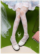 Stretchy Lolita Summer Lace Ribbon Printed Pantyhose