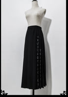 Pomegranate Note - Chinese Style Black Pleated Skirt