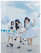 Little Sea Breeze - Summer Sailor Lolita OP Dress with Detachable Bow