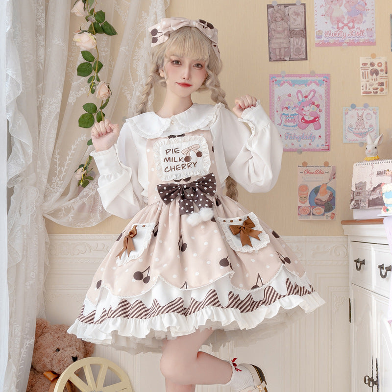 Pie milk cherry - Sweet Lolita Salopette and Blouse