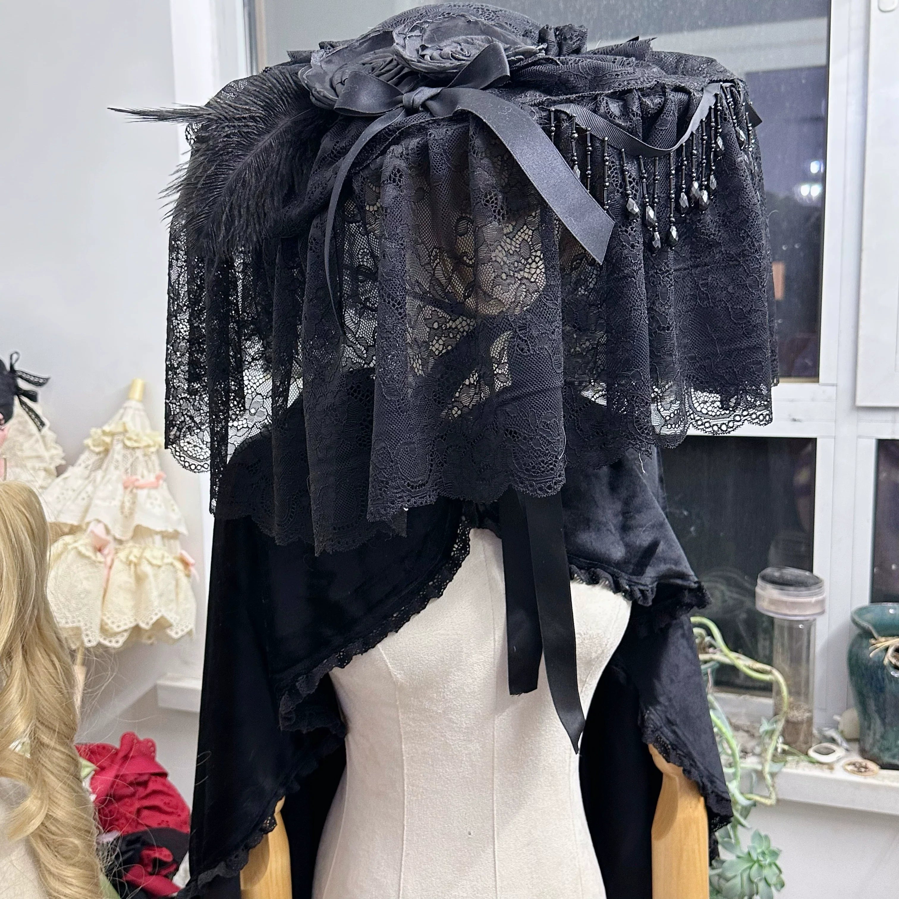Gothic Lolita Hat Widow Hat Black Headdress