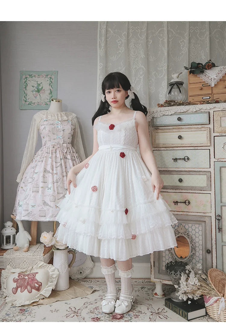 Spring Breeze - Plus Size Spring Lolita JSK Dress with Rose Decoration