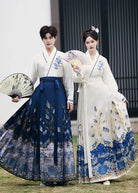 Blue & White Ode | Plus Embroidered Ma Mian Skirt Set (青花赋)