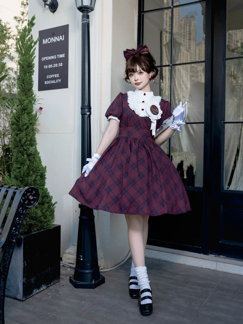Showa Girl - Classic Lolita Showa Retro Idol Plaid OP Dress