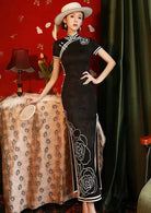 Black Rose | Jacquard Qipao Dress (黑玫瑰与白玫瑰)