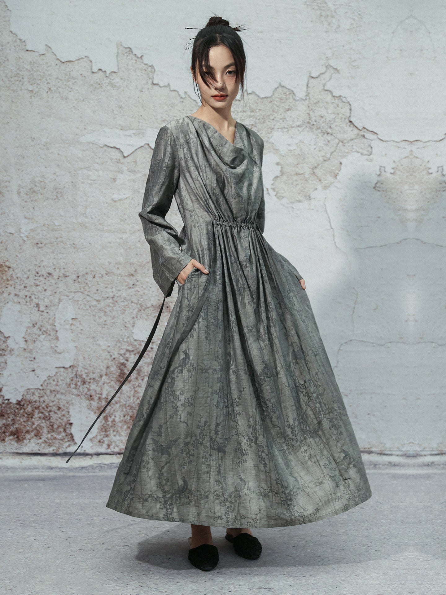 New Chinese Style Swing Collar Retro Dress