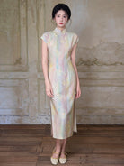 Short Sleeve Midi Cheongsam | Rainbow