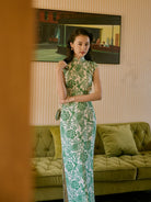 Nan Yang 南洋 Southern Borders 1950s Jungle Print Cap Sleeve Daily Qipao
