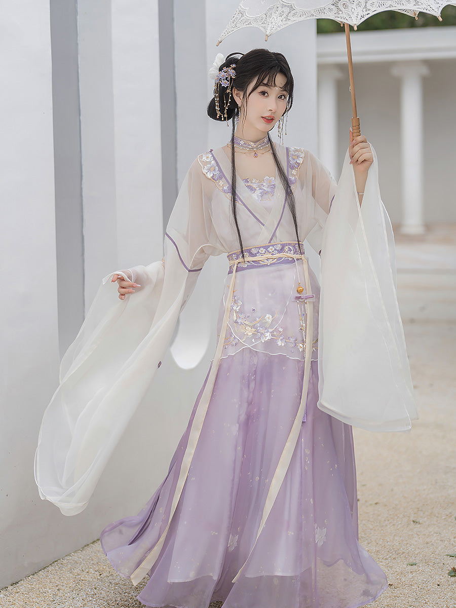 Wei Jin Dynasty Qiyao Ruqun Hanfu | Irises 鸢尾